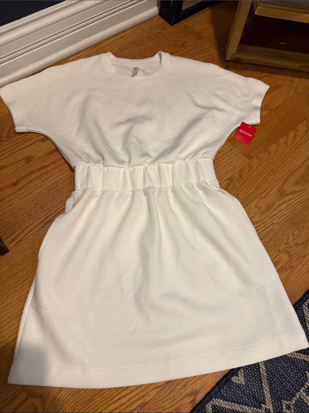 New with Tags SPANX White AirEssentials Short Sleeve Knit Dress